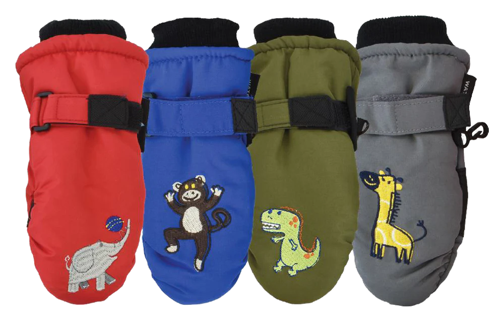 Toddler 2-4 Boys Patterns Ski Mitten Waterproof