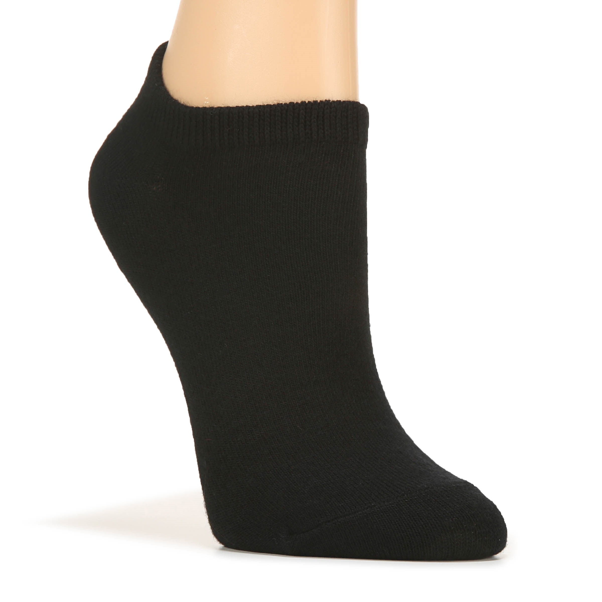 6pk Ladies No Show Socks Black