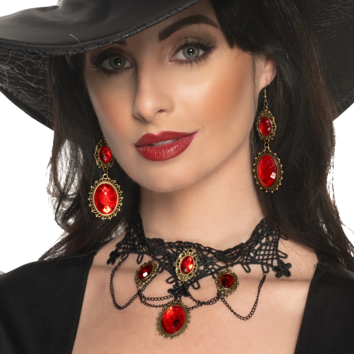 Vampire Necklace And Earring Set