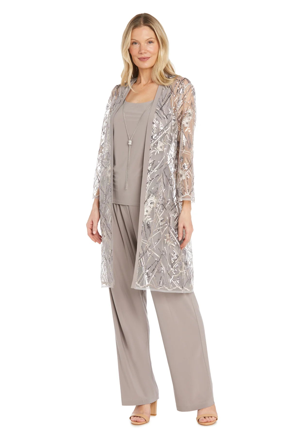 Embroidered Sequin Jacket Dress - RM Richards