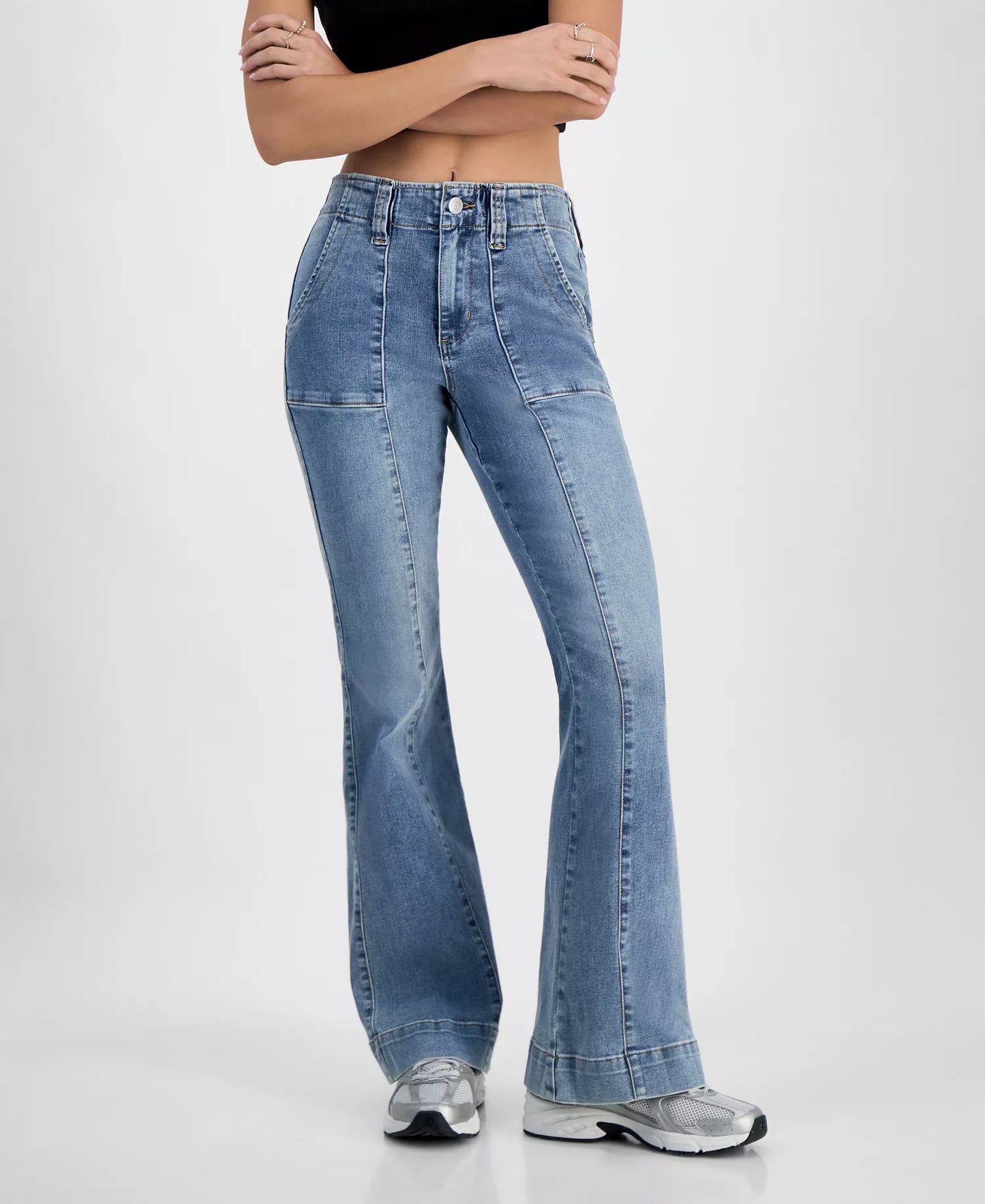 Pant High Hem Flare LT Wash