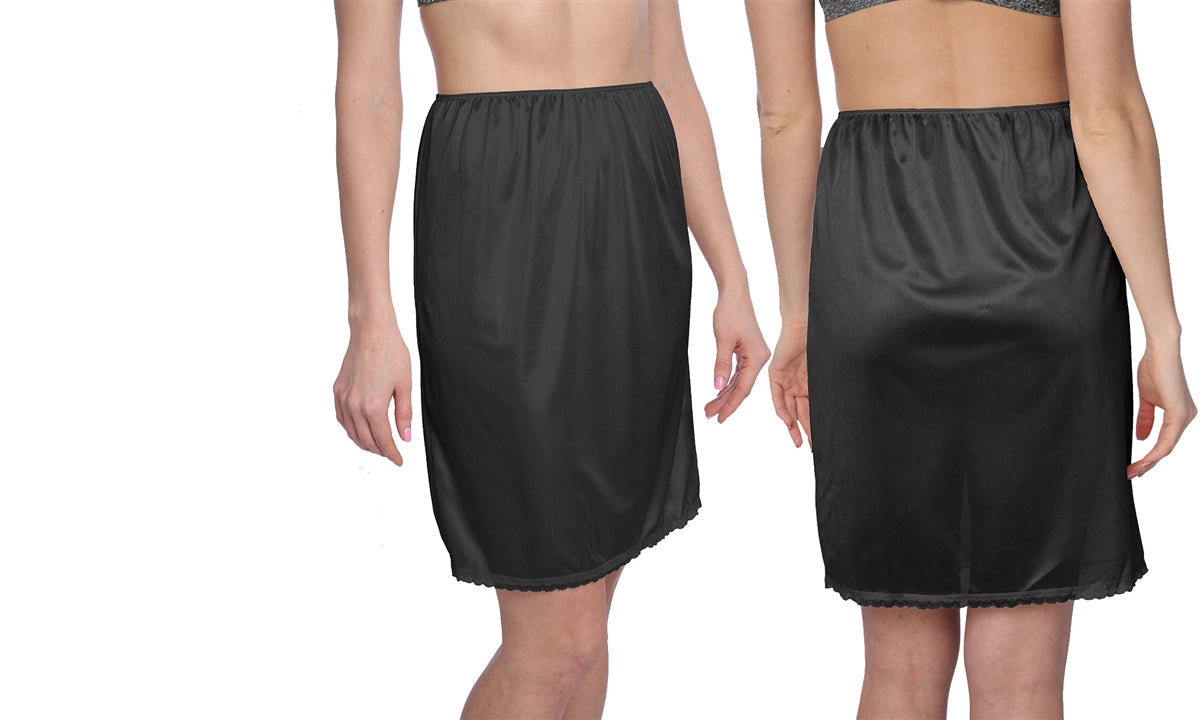 Skirt Slip Undergarments Black