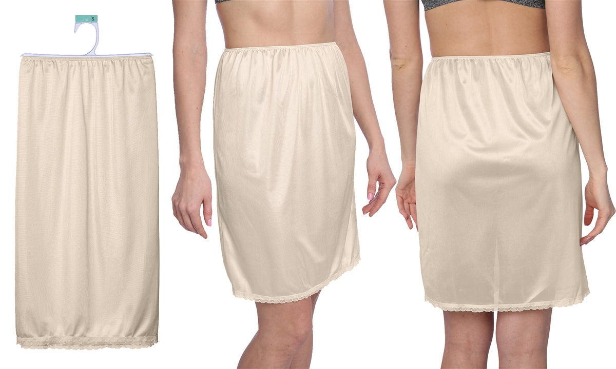 Skirt Slip Undergarments Beige