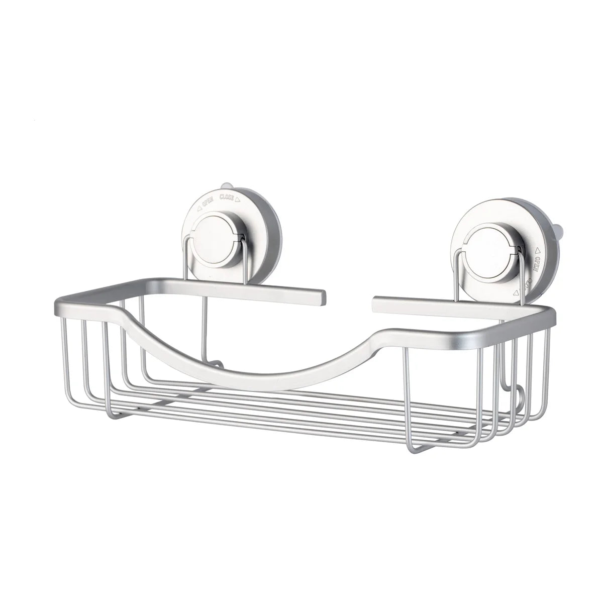 Silver - Aluminum Shower Shelf with Turn-n-Lock