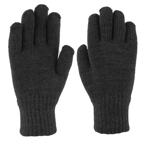 MENS ACRYLIC KNIT GLOVE - BLACK ONLY
