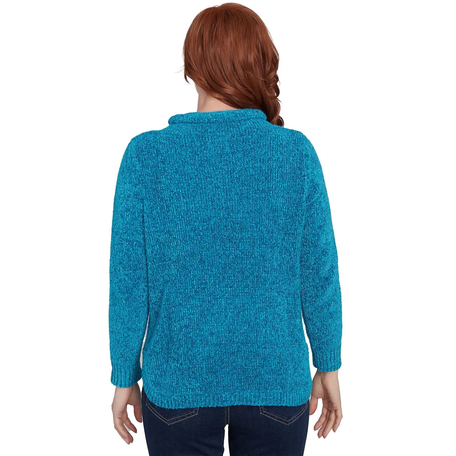 Chenille Eyelash Pullover Pouch Pocket Sweater Jade - Ruby Rd