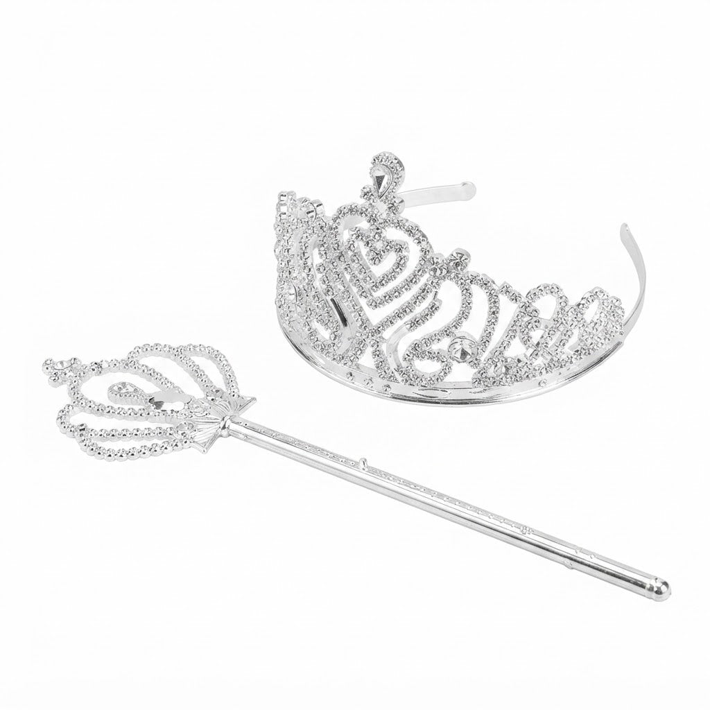 Silver Crown Tiara Wand Set