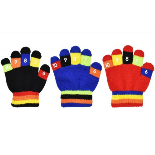 BOYS/GIRLS KNIT STRETCH GLOVE WITH NUMBERS