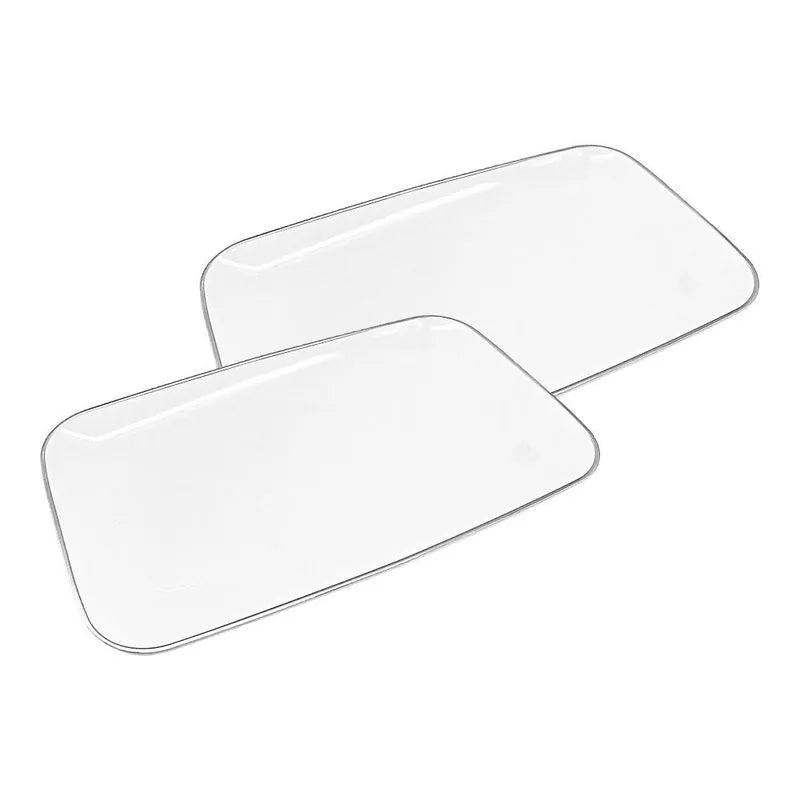 18" x 11.25" Tray Rectangular - Pearl-Silver