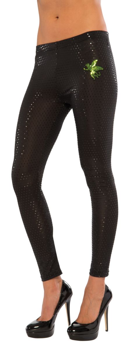 Sequin Adult Wicked Witch of the West Black Leggings