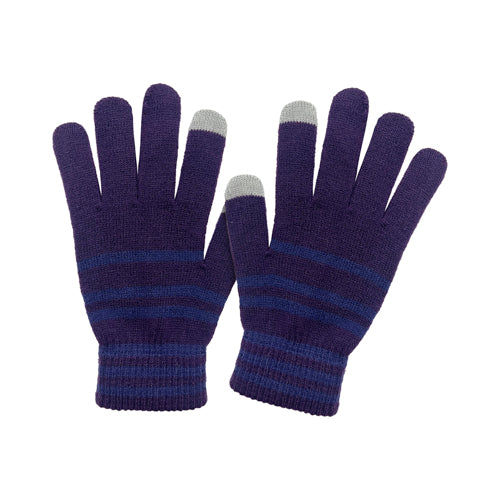 TOUCHSCREEN STRIPE STRETCH GLOVE PURPLE