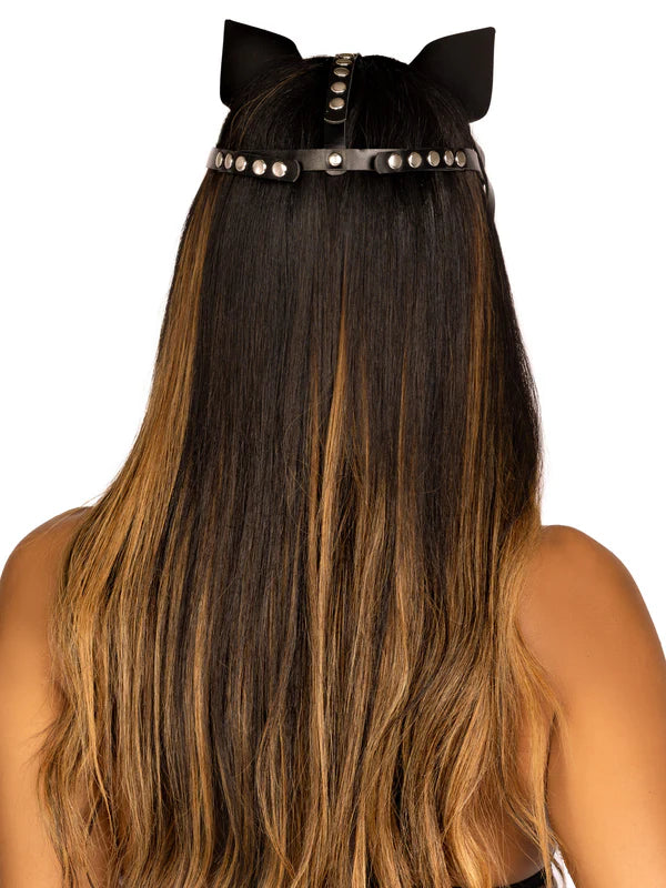Studded Cat Mask Black
