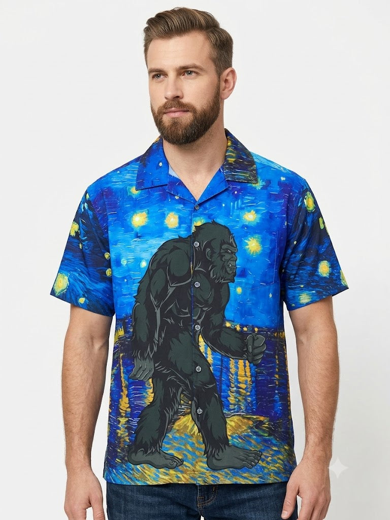 Poly Print Hawaiian Shirts BLUE MULTI
