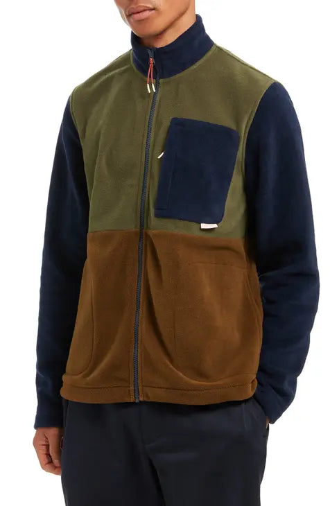 Micro Fleece Colorblock Denali Jacket Navy Vintage Indigo