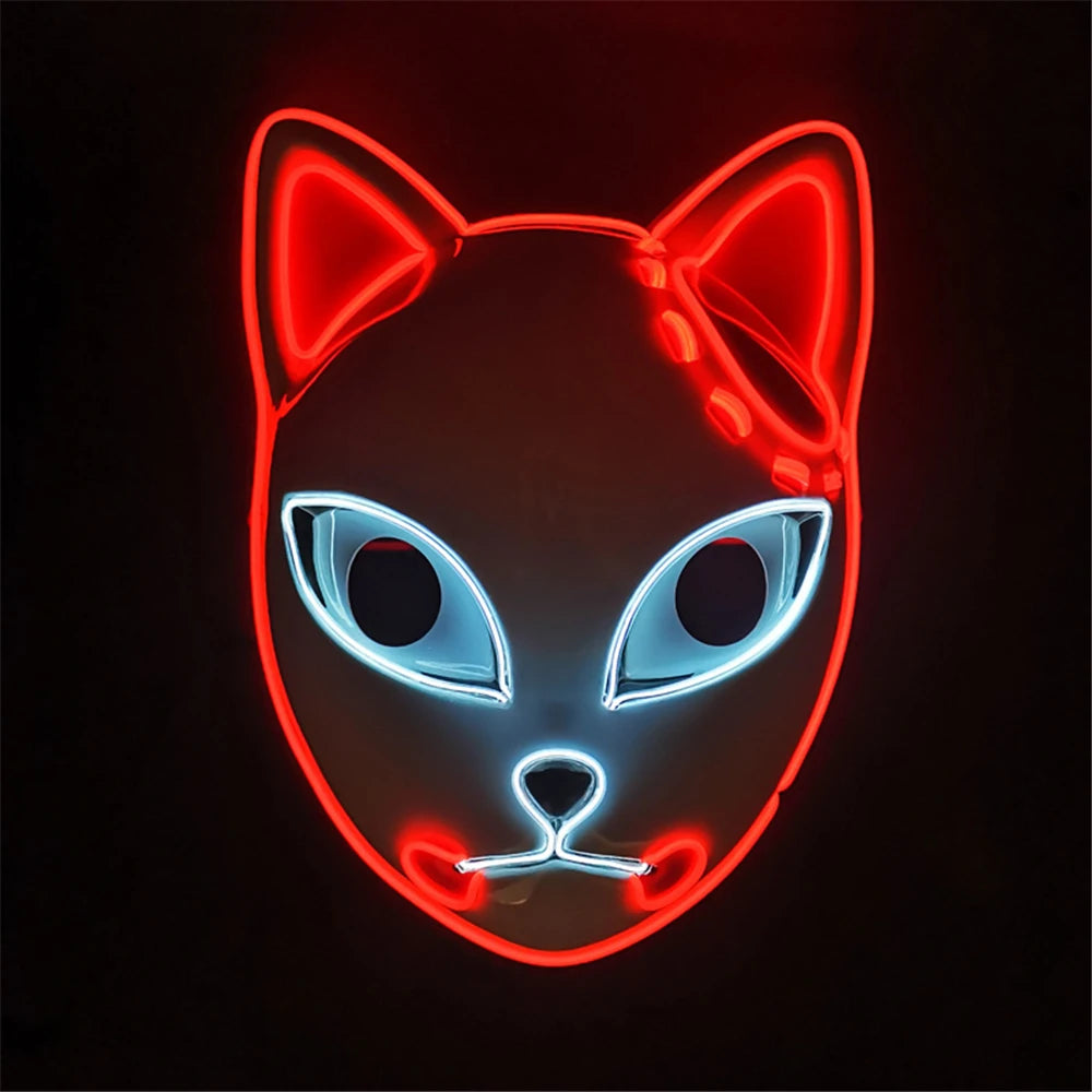 Light Up Stitched Anime Cat mask