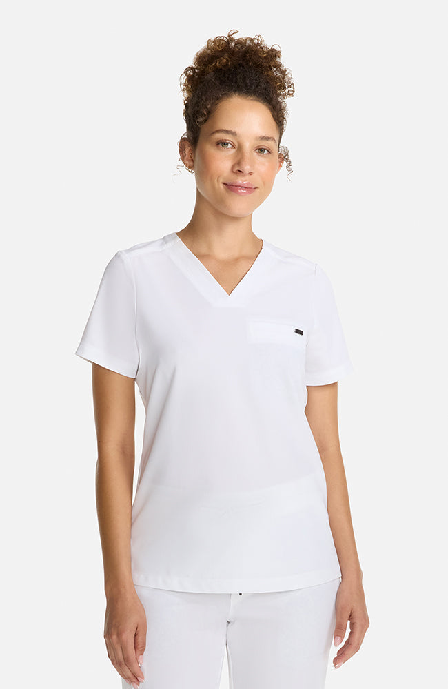 Billie V Neck Top White Gardenia