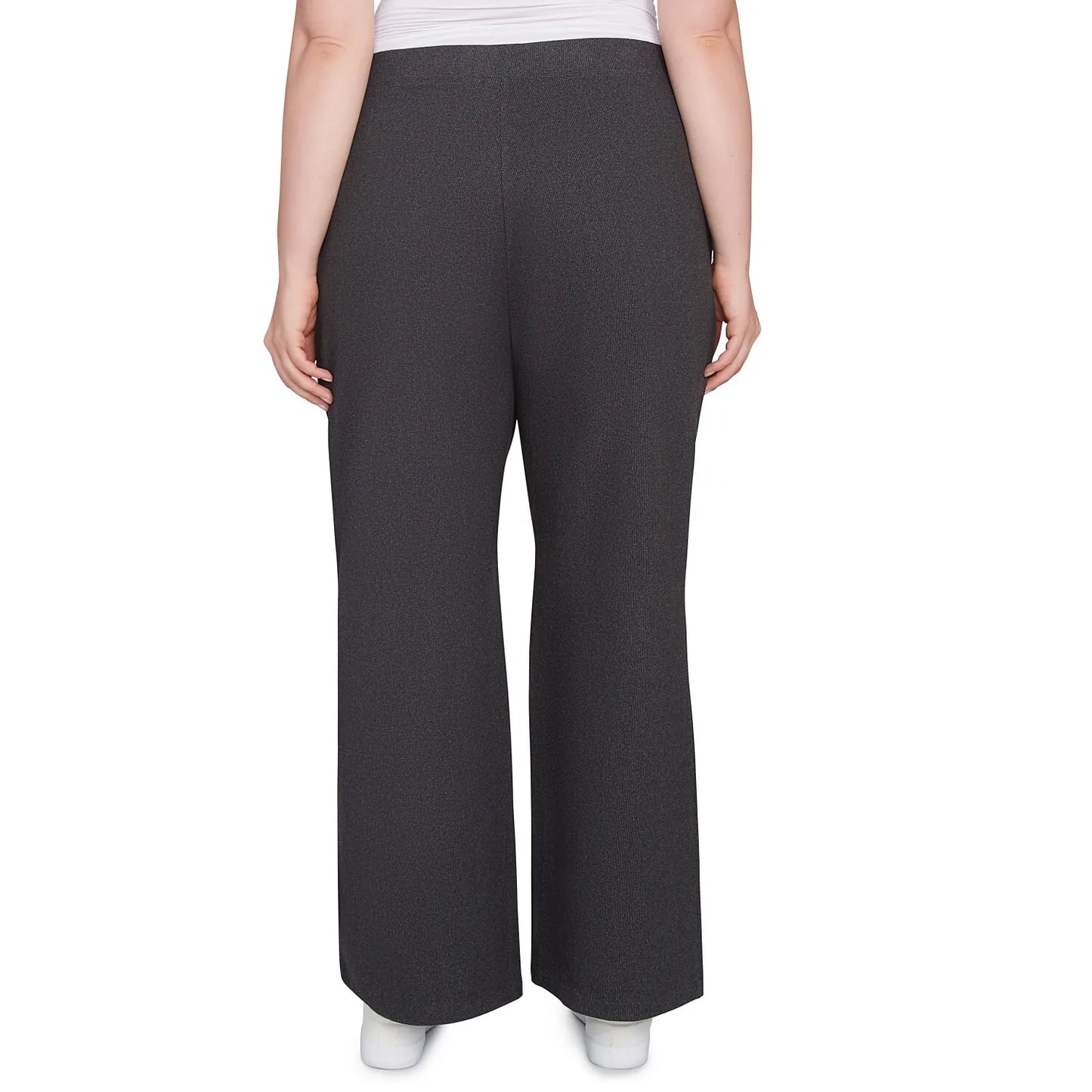 Plus Stretch Rib Knit Straight Leg Pull-On Pant Charcoal - Ruby Rd