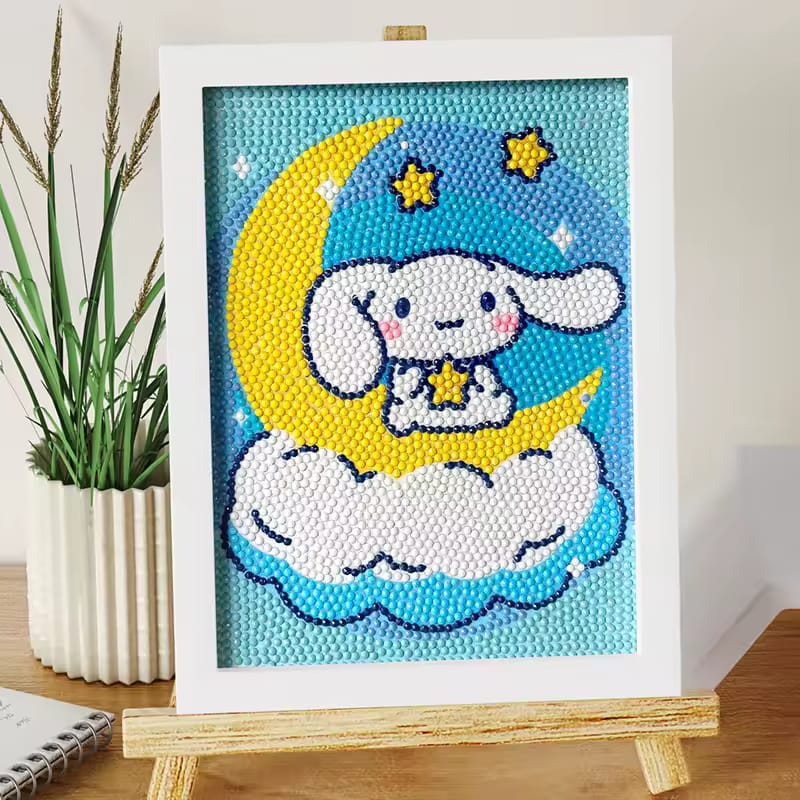 Cartoon Animation Paste Pintura, Handmade Full Diamond Adesivos, Cinnamoroll