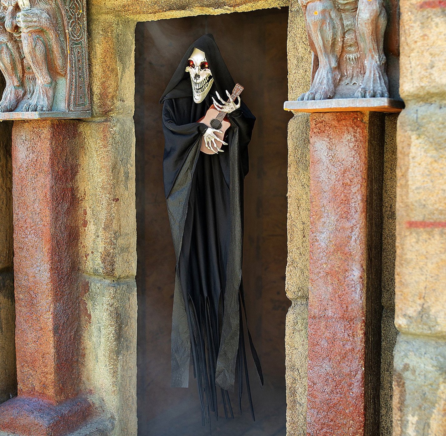 4FT Hanging Animated Singing Reaper with Guitar