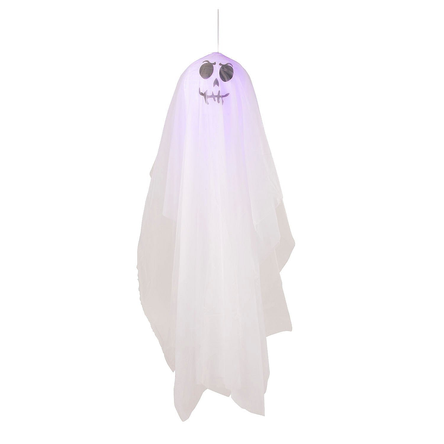 6.5FT White Light-Up Smiling Ghost Hanging