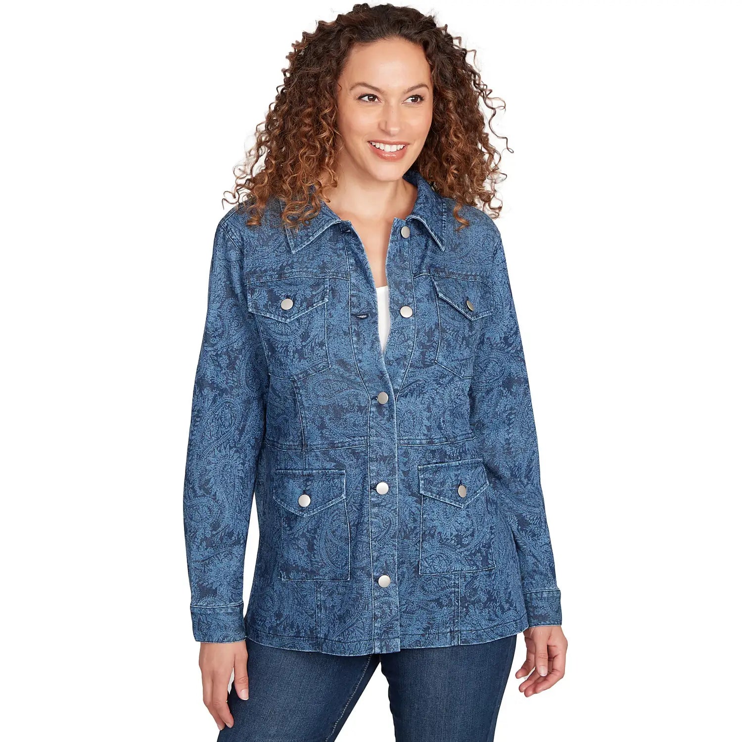 Paisley Stretch Denim Utility Jacket - Ruby Rd