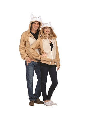 Vixie Fox Adult Hoodie Tan