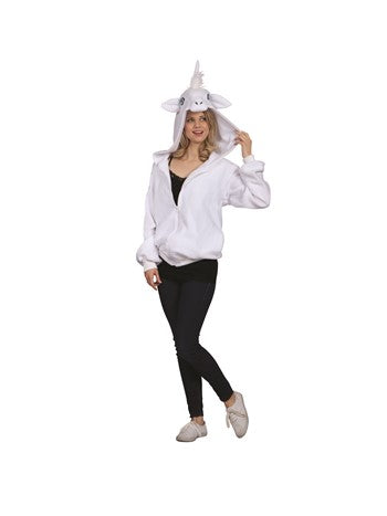 Una White Unicorn Adult Hoodie