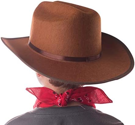 Jr. Cowboy Hat (Brown) w/ Tan Rodeo Cowboy Logo & Red Bandanna