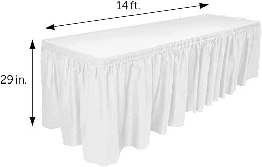 29" X 14" Table Skirt 0.75mm White