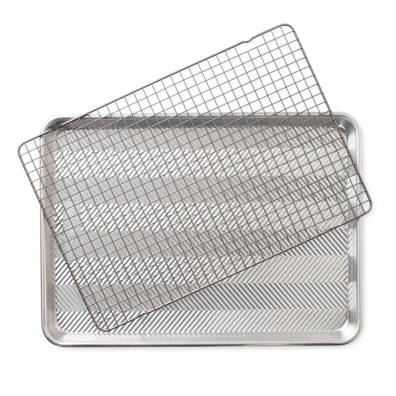 Prism Half Sheet with Oven-Safe Nonstick Grid 4pk