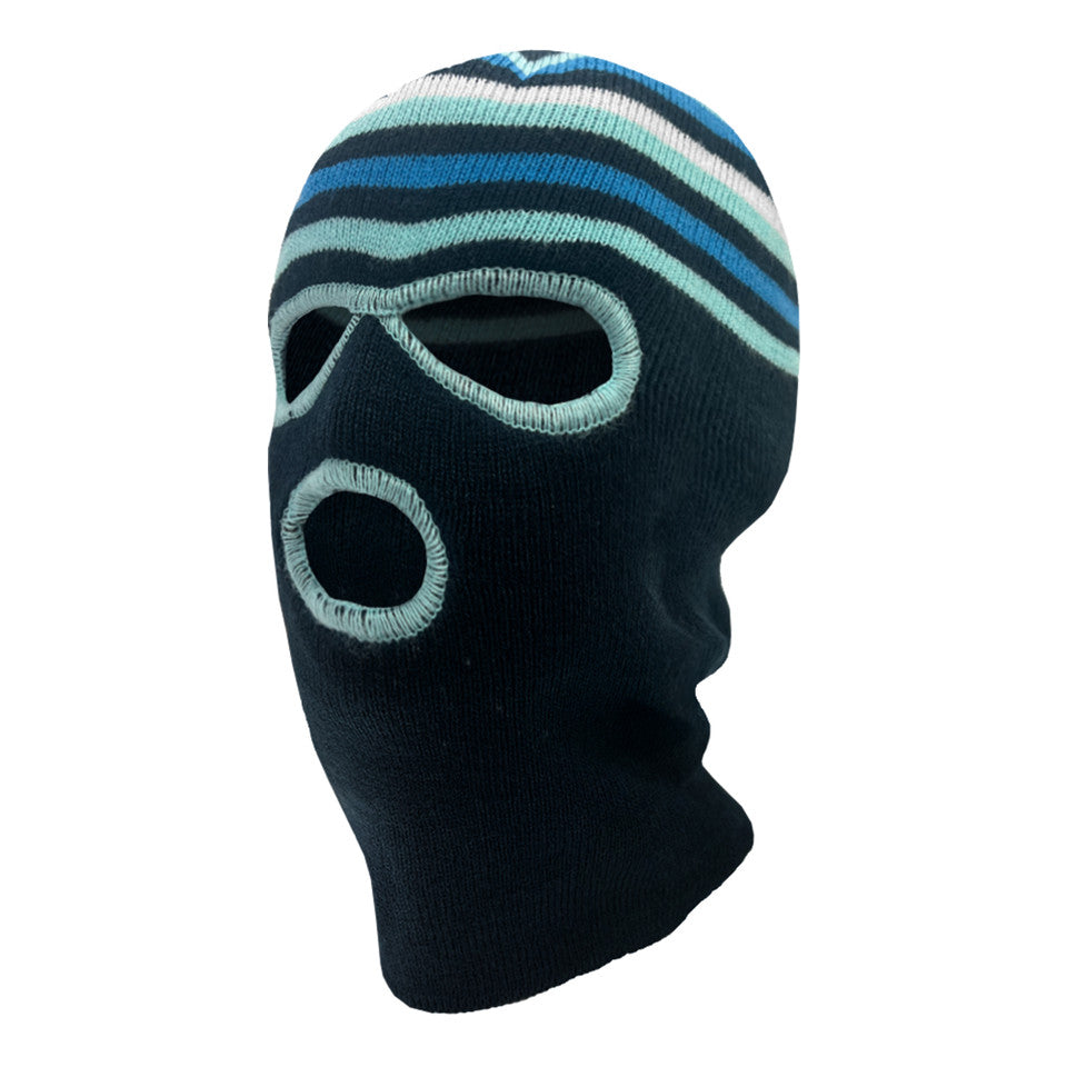 GIRLS KNIT 3 HOLE FACE MASK BLUE