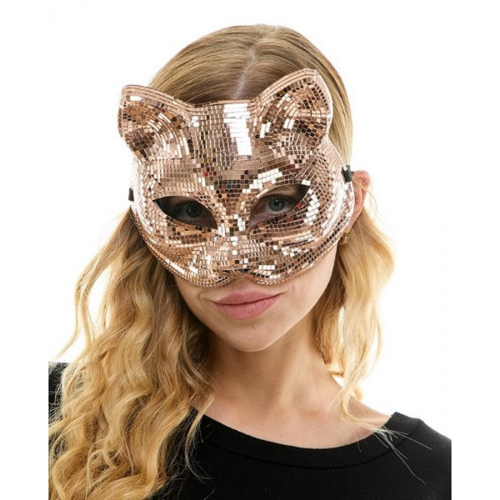 Rose Gold Mirror Cat Mask