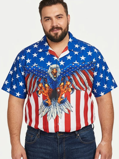 Poly Print Hawaiian Plus Shirts- USA EAGLE