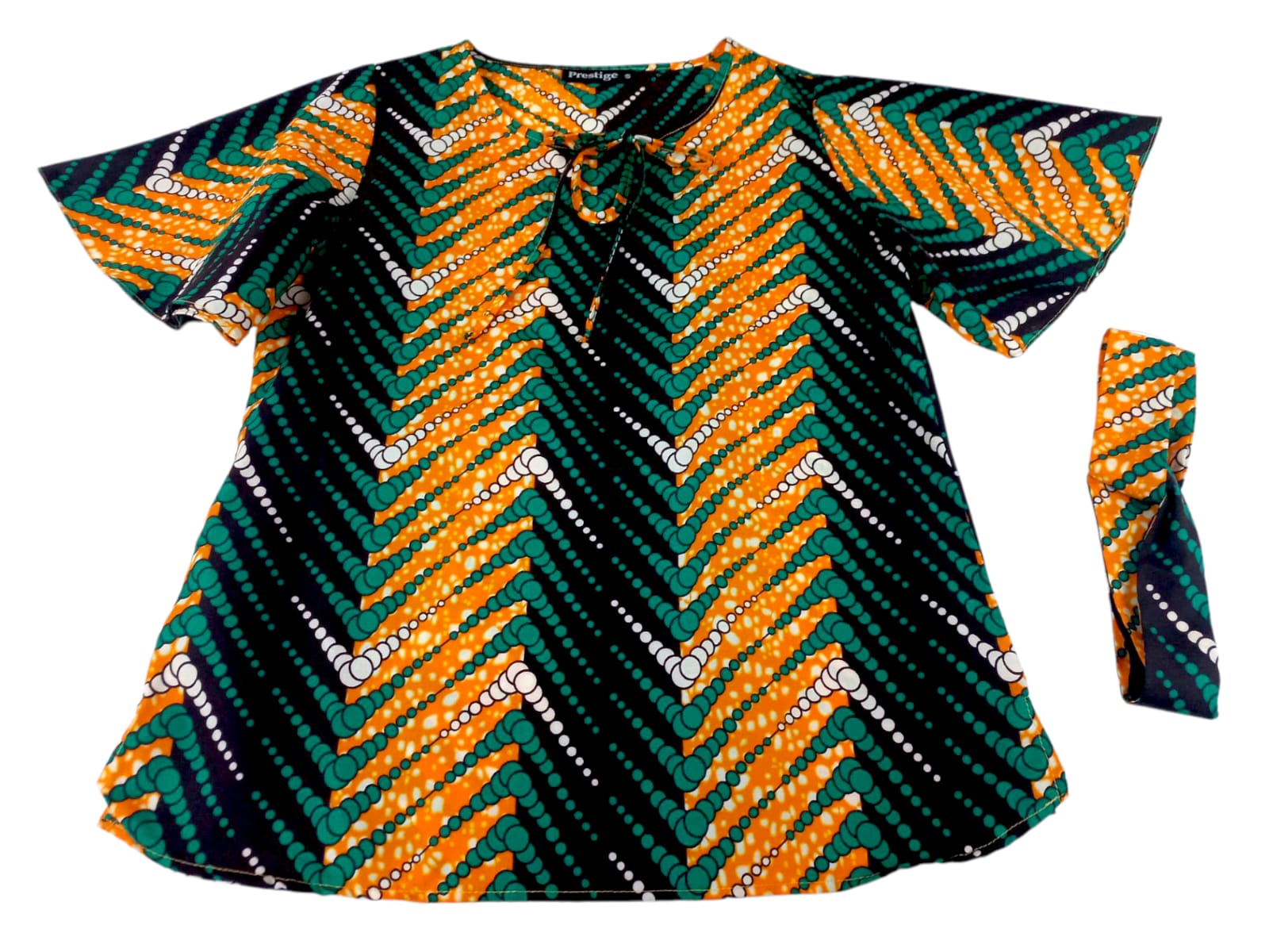 Camisa Dama Verde-Naranja-Negro (Etnia Negra)