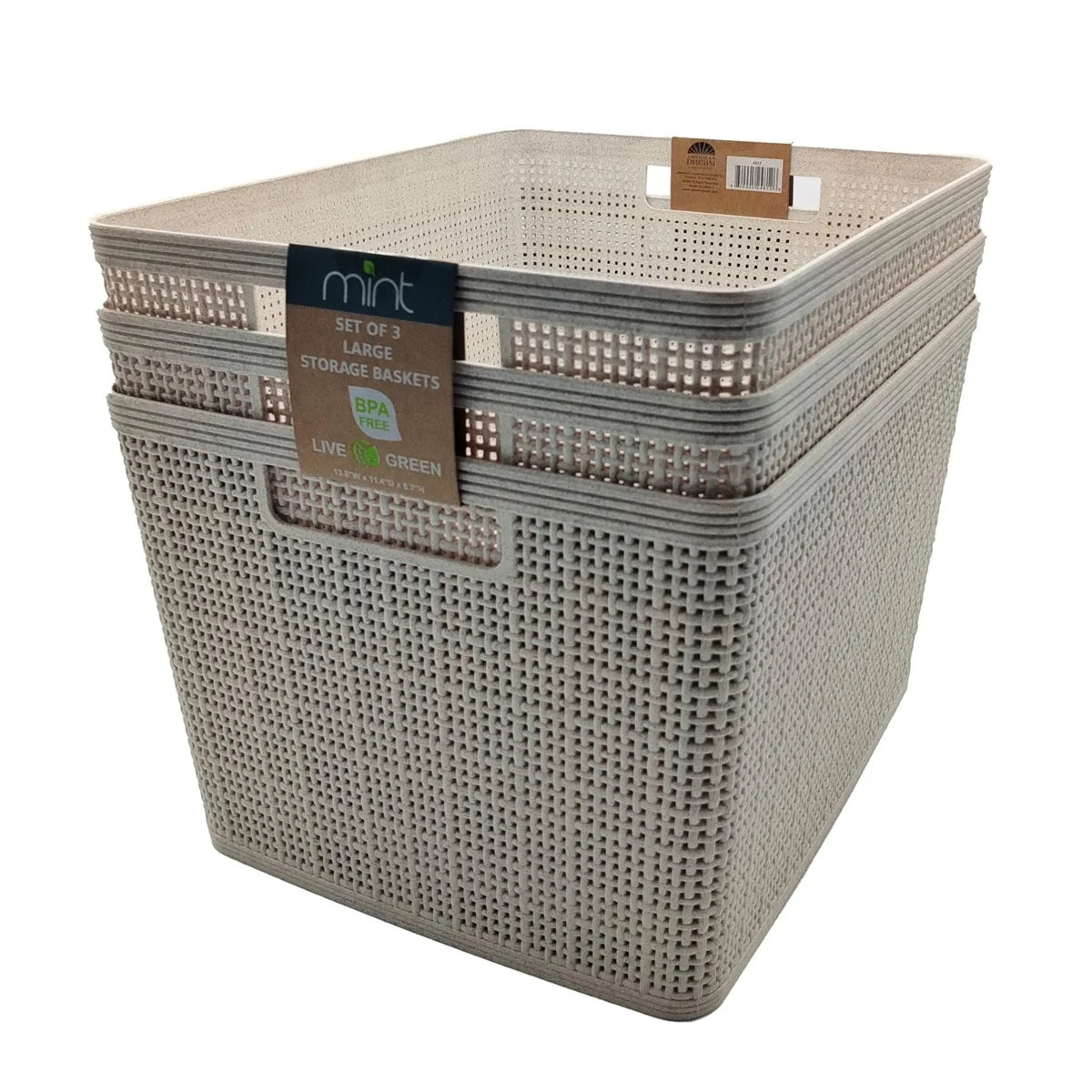 Wheat Straw - S/3 Large Storage Baskets