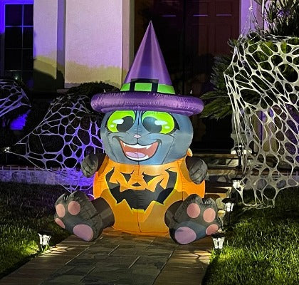 6FT Tall Cat in Pumpkin