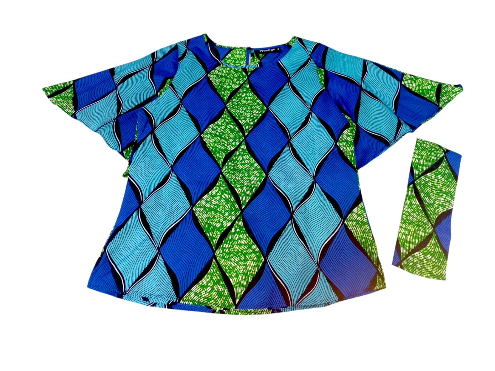 Camisa Dama Celeste-Azul-Negro (Etnia Negra)