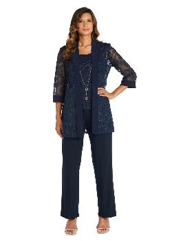 Two-Piece Jacket and Pantsuit -Navy