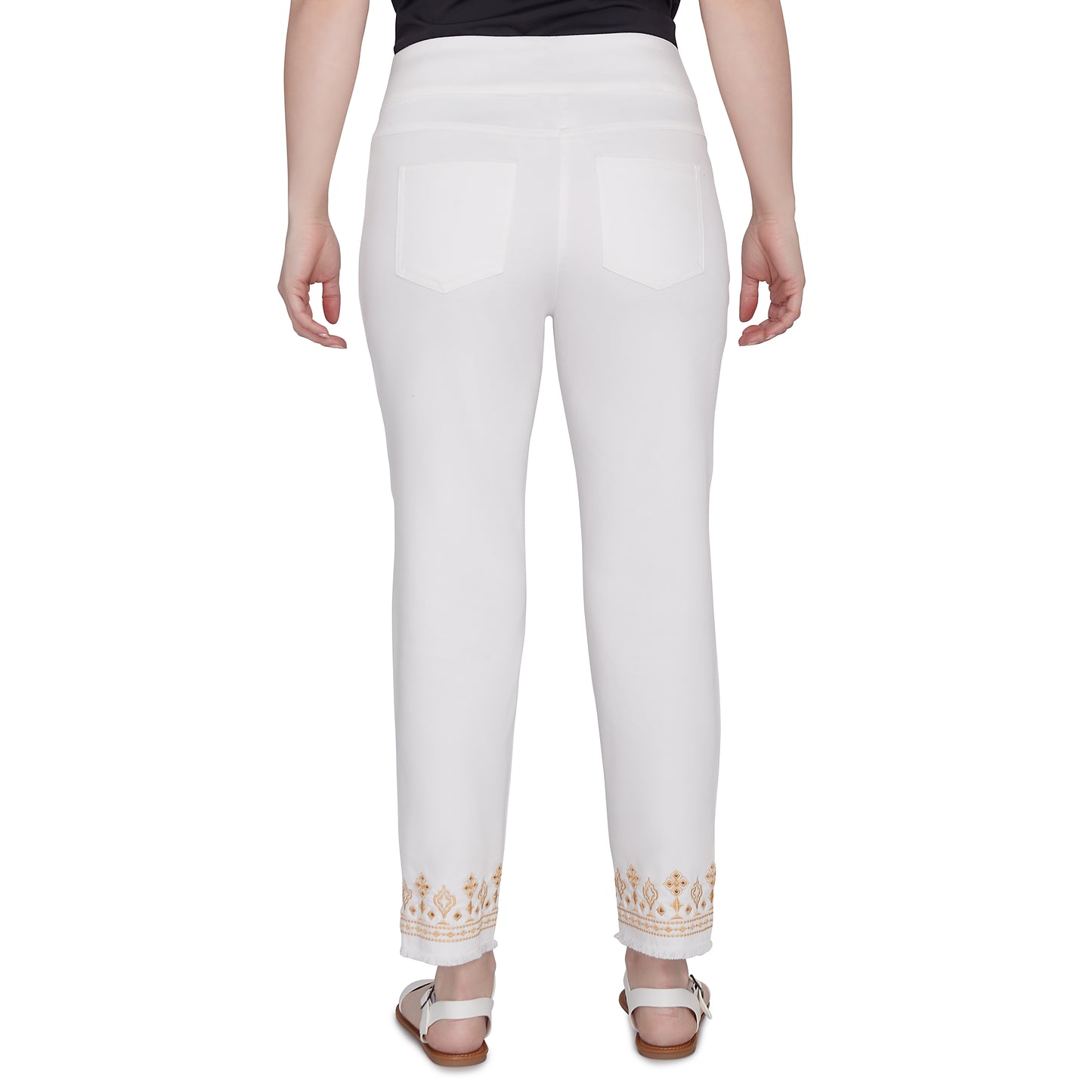 Alt Ankle Pant Emb Ivory - Ruby Rd