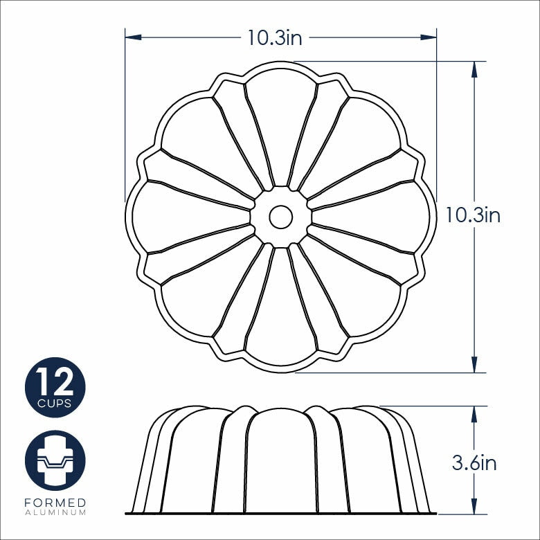 12 Cup Formed Bundt Pan Red