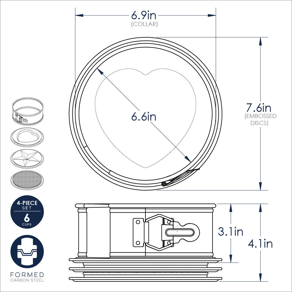 7" Springform Pan with Embossed Discs