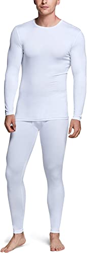 Mens Microfiber Fleece Base Layer Set/ White