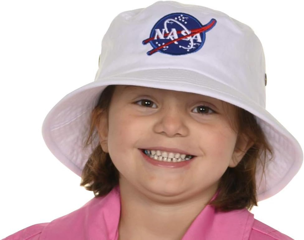 NASA Bucket Hat, White, Meatball Logo,50cm