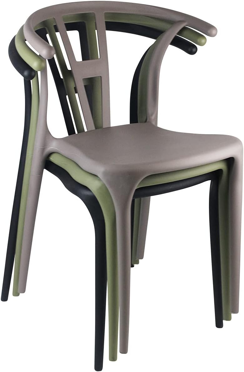 Nordic Style PP Plastic Dining Chair with Backrest Grey