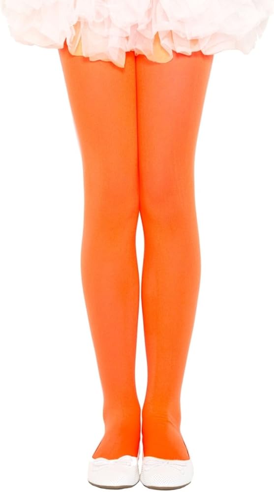 GIRLS OPAQUE ORANGE TIGHTS