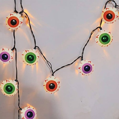 10 LED Plastic Spooky Eyeball String Light Set