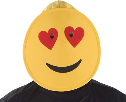Smiling Hearts Emoji Mask - Adults