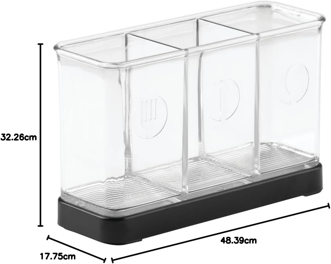 Forma 2 Flatware Organizer Matte Black/Clear