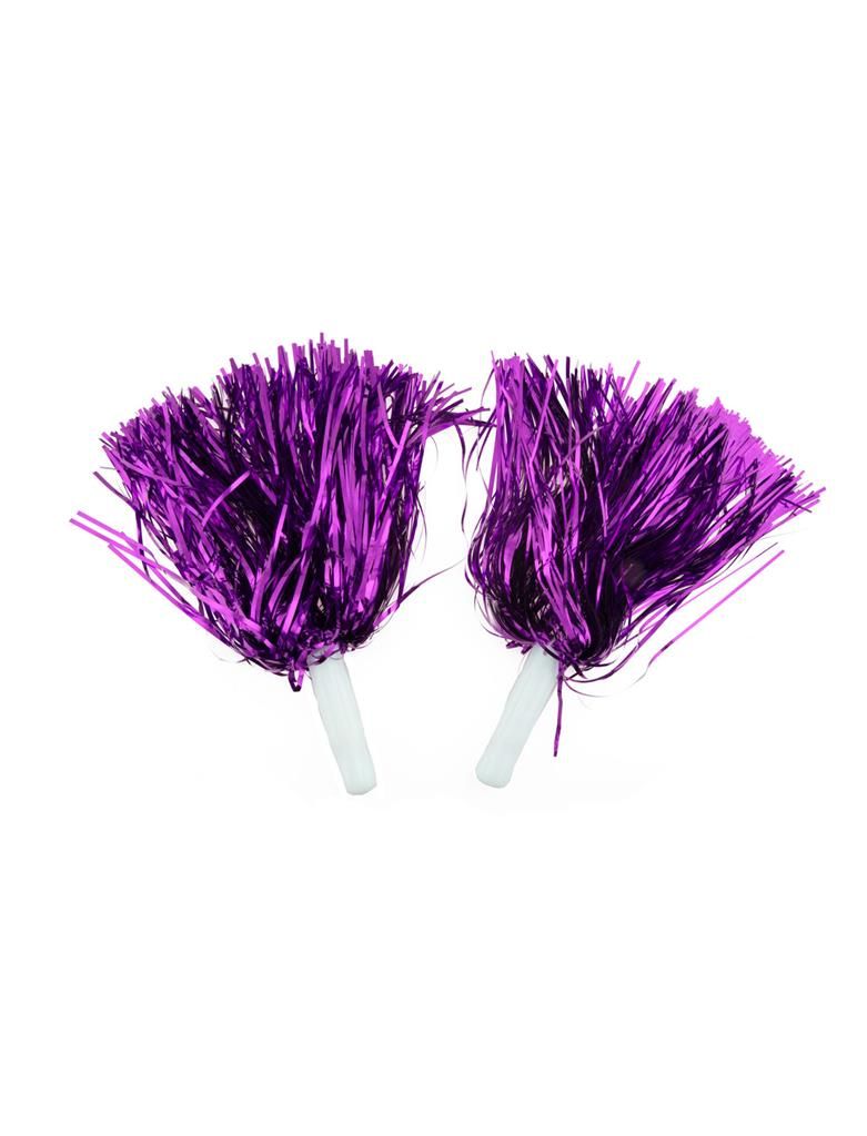 Pom Poms-2 pcs-Foil-Purple