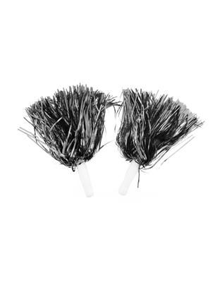 Pom Poms-2 pcs-Foil-Silver